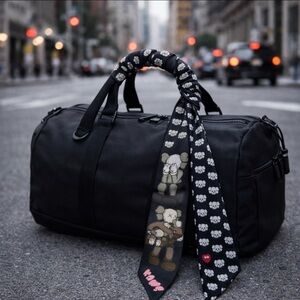 UNISEX UNIQLO KAWS STYLE BLACK SKINNY SCARF BANDEAU HAIR TIE BAG HANDLE WRAP TIE